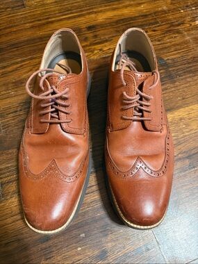 Cole Haan Men's Tan Leather Wingtip Oxfords
